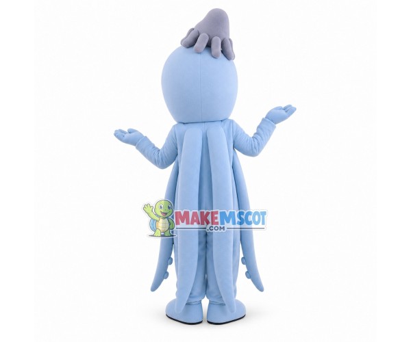 Playful Light Blue Deep Sea Octopus Mascot Costume