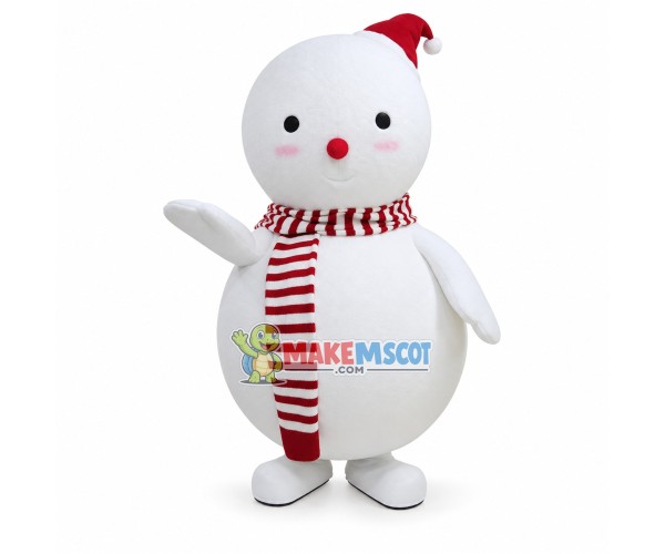 Vivid Christmas Blush Snowman Mascot Costume Vivid Christmas Blush Snowman Mascot Costume
