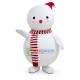 Vivid Christmas Blush Snowman Mascot Costume Vivid Christmas Blush Snowman Mascot Costume