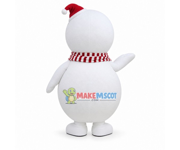 Vivid Christmas Blush Snowman Mascot Costume Vivid Christmas Blush Snowman Mascot Costume