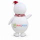 Vivid Christmas Blush Snowman Mascot Costume Vivid Christmas Blush Snowman Mascot Costume