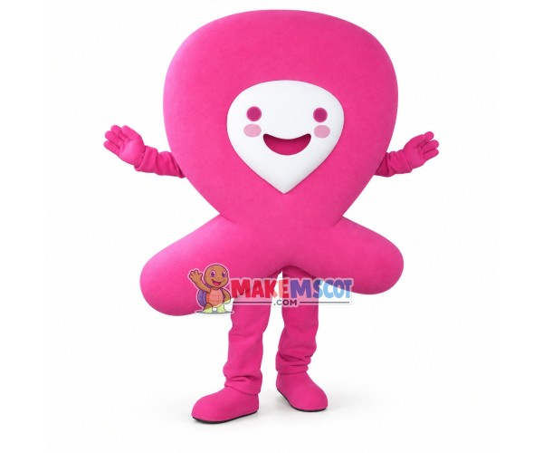 Cross-shaped Pink Cushion Cartoon Mascot Costume Cross-shaped Pink Cushion Cartoon Mascot Costume