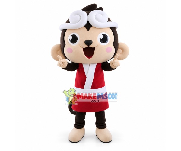 Rebellious Monkey With Restrained Headband Mascot Costume Rebellious Monkey With Restrained Headband Mascot Costume
