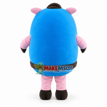 Baby Pig Wrapped In Blue Swaddle Mascot Costume Baby Pig Wrapped In Blue Swaddle Mascot Costume