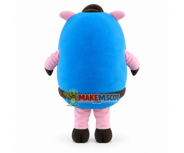 Baby Pig Wrapped In Blue Swaddle Mascot Costume Baby Pig Wrapped In Blue Swaddle Mascot Costume
