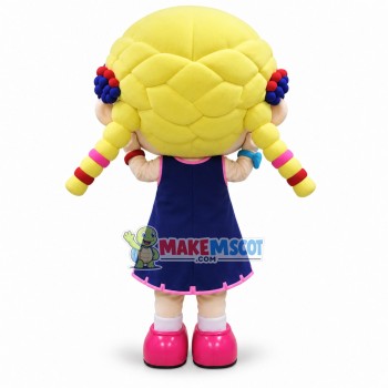 Beautiful Blue-eyed Girl In Dress Mascot Costume Beautiful Blue-eyed Girl In Dress Mascot Costume