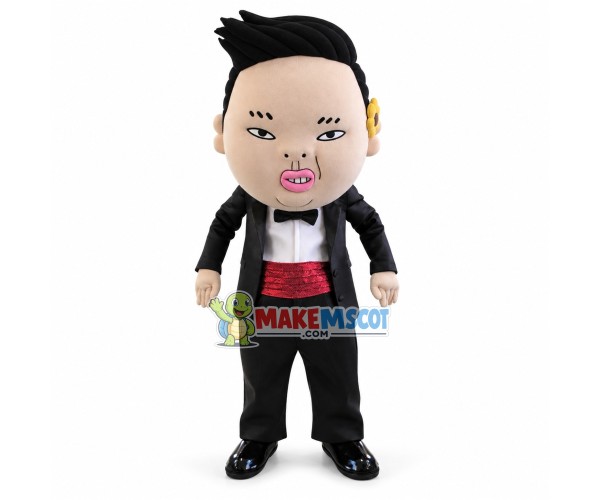 Fat Musician With Disdainful Expression Mascot Costume Fat Musician With Disdainful Expression Mascot Costume