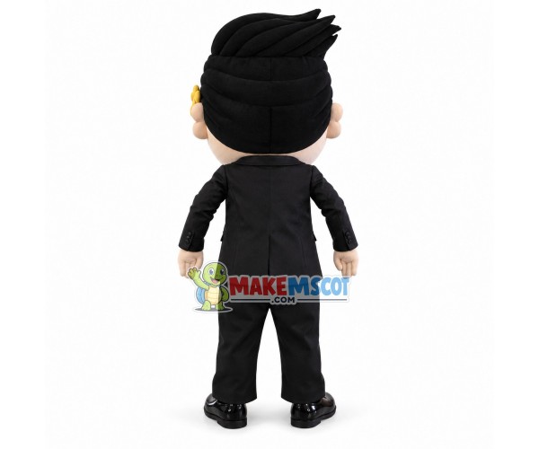 Fat Musician With Disdainful Expression Mascot Costume Fat Musician With Disdainful Expression Mascot Costume