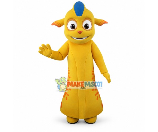 Peaceful Yellow Alien Mascot Costume Peaceful Yellow Alien Mascot Costume
