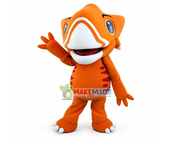 Orange Parrot-billed Dinosaur Baby Mascot Costume Orange Parrot-billed Dinosaur Baby Mascot Costume