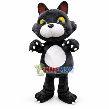 Grey Wildcat With Sharp Paws Mascot Costume Grey Wildcat With Sharp Paws Mascot Costume