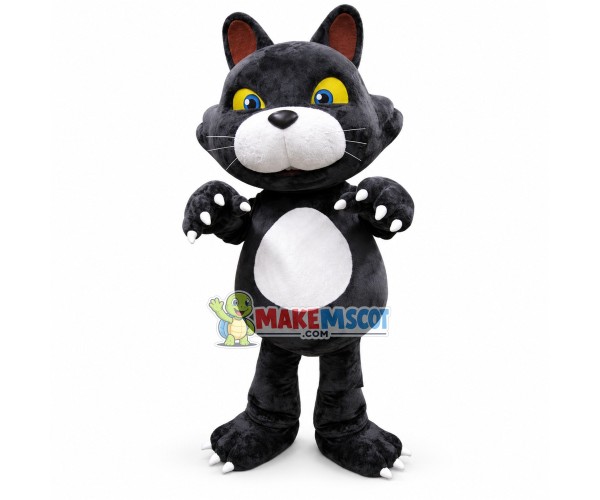 Grey Wildcat With Sharp Paws Mascot Costume