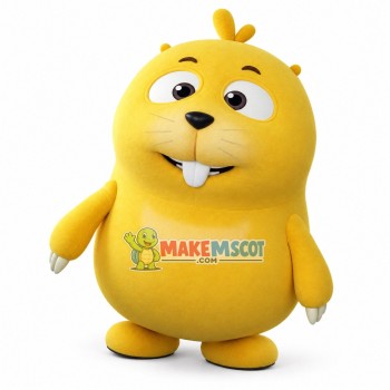 Cartoon Little Yellow Groundhog Mascot Costume