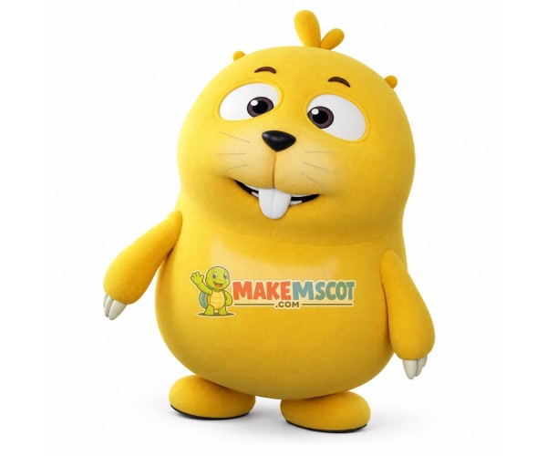 Cartoon Little Yellow Groundhog Mascot Costume Cartoon Little Yellow Groundhog Mascot Costume