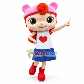 Attractive Girl In Denim Skirt Mascot Costume Attractive Girl In Denim Skirt Mascot Costume