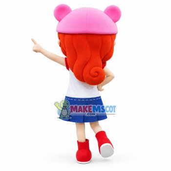 Attractive Girl In Denim Skirt Mascot Costume Attractive Girl In Denim Skirt Mascot Costume