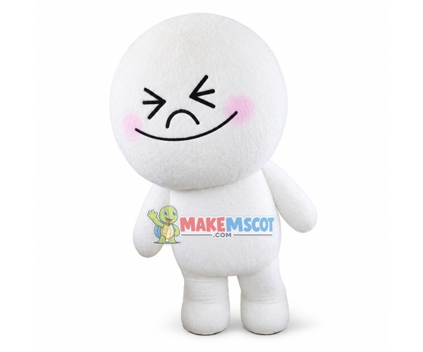 Rumpled Smiling Snowman Doll Mascot Costume Rumpled Smiling Snowman Doll Mascot Costume
