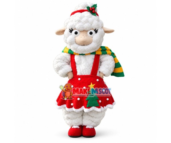 Christmas Sheep Mascot Costume for Outdoor Party