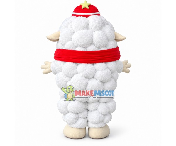 Curly Sheep Wearing Sunglasses Mascot Costume Curly Sheep Wearing Sunglasses Mascot Costume