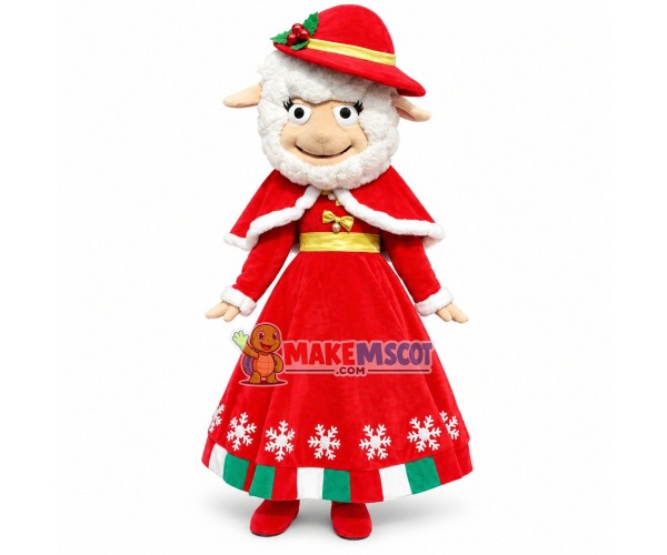 Elegant Sheep Mascot Costume for Christmas Dinner Party