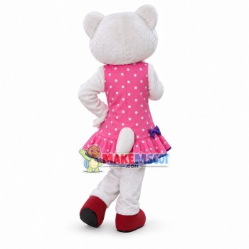 Dressed Up Tiger In The Polka Dot Vest Skirt Mascot Costume Dressed Up Tiger In The Polka Dot Vest Skirt Mascot Costume
