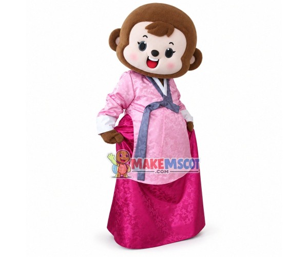 Monkey Couple In Korean Wedding Dress Mascot Costume Monkey Couple In Korean Wedding Dress Mascot Costume