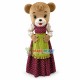 Maid Bear In Floral Long Dress Mascot Costume Maid Bear In Floral Long Dress Mascot Costume