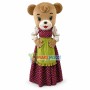 Maid Bear In Floral Long Dress Mascot Costume