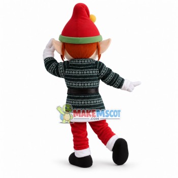 Looking Out Christmas Elf Mascot Costume Looking Out Christmas Elf Mascot Costume
