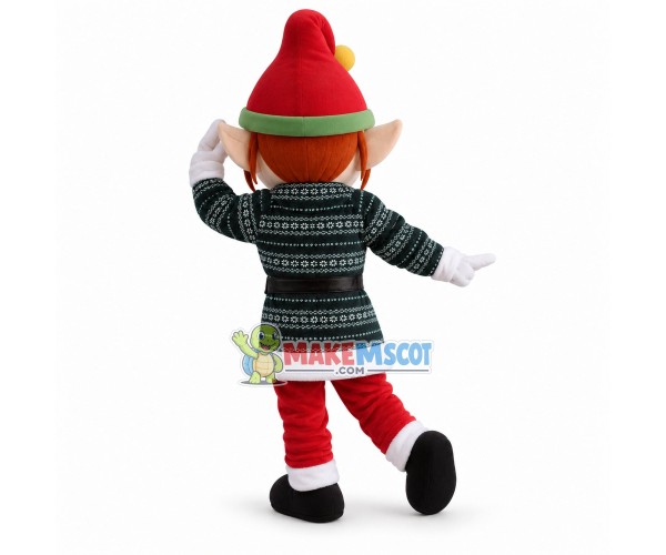 Looking Out Christmas Elf Mascot Costume