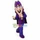 Purple-haired Wizard Elf Mascot Costume Purple-haired Wizard Elf Mascot Costume