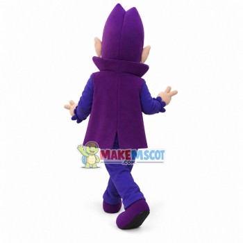 Purple-haired Wizard Elf Mascot Costume Purple-haired Wizard Elf Mascot Costume