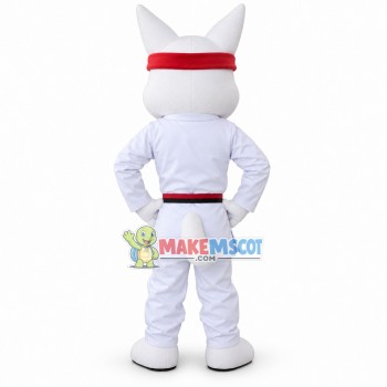 Taekwondo Black Belt Powerful Dog Mascot Costume Taekwondo Black Belt Powerful Dog Mascot Costume