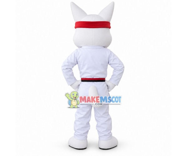 Taekwondo Black Belt Powerful Dog Mascot Costume Taekwondo Black Belt Powerful Dog Mascot Costume