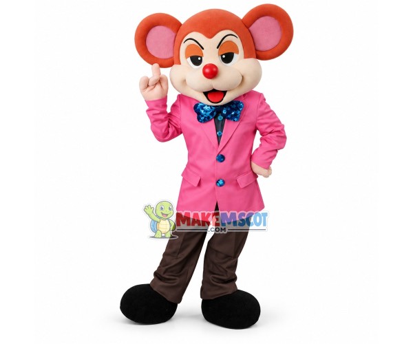 Mouse Chair In Pink Suit Mascot Costume Mouse Chair In Pink Suit Mascot Costume