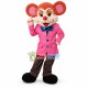 Mouse Chair In Pink Suit Mascot Costume Mouse Chair In Pink Suit Mascot Costume