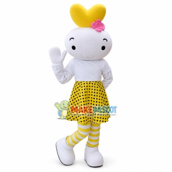 Colored Bunny In The Striped Socks Cartoon Mascot Costume