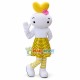 Colored Bunny In The Striped Socks Cartoon Mascot Costume