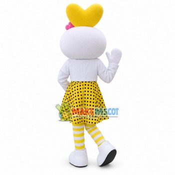 Colored Bunny In The Striped Socks Cartoon Mascot Costume Colored Bunny In The Striped Socks Cartoon Mascot Costume