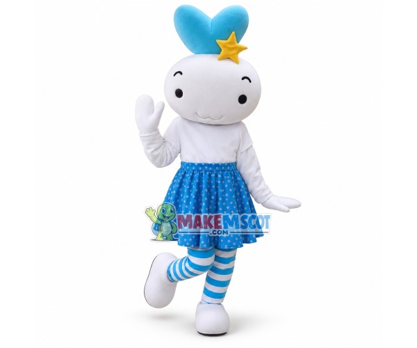 Colored Bunny In The Striped Socks Cartoon Mascot Costume