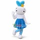 Colored Bunny In The Striped Socks Cartoon Mascot Costume