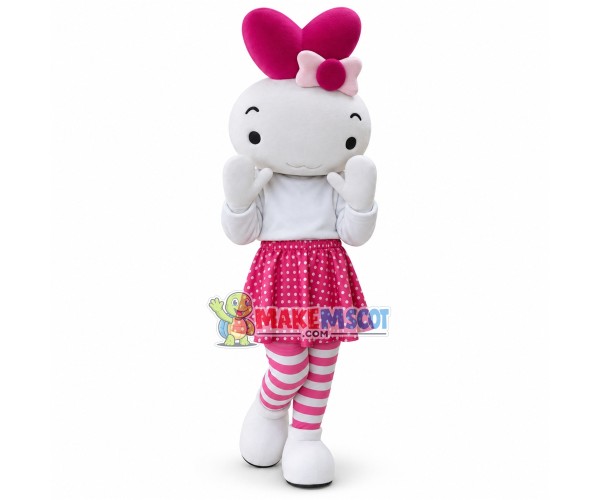 Colored Bunny In The Striped Socks Cartoon Mascot Costume