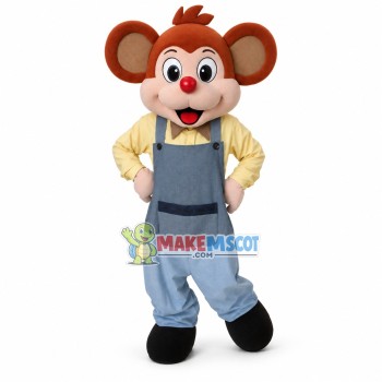 Worker Mouse In Work Clothes Mascot Costume Worker Mouse In Work Clothes Mascot Costume