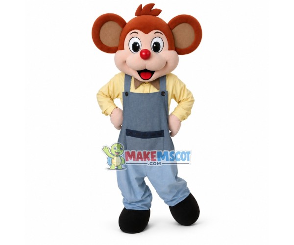 Worker Mouse In Work Clothes Mascot Costume Worker Mouse In Work Clothes Mascot Costume