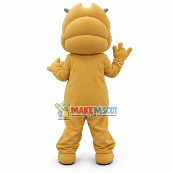 Short Green Horned Baby Dinosaur Mascot Costume Short Green Horned Baby Dinosaur Mascot Costume