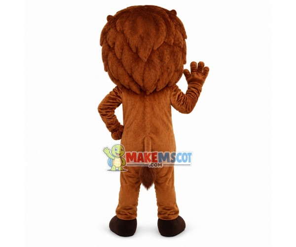 Brown Lion With Serious Expression Mascot Costume Brown Lion With Serious Expression Mascot Costume