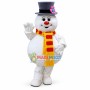 Interesting Snowman In The Flower Hat Mascot Costume