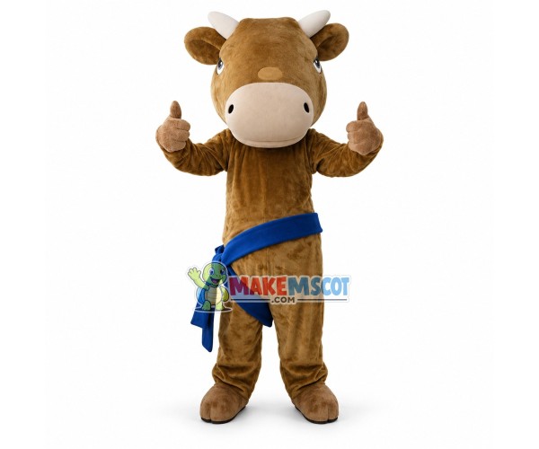 Just Wrestler Brown Bull Mascot Costume Just Wrestler Brown Bull Mascot Costume