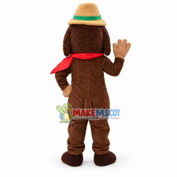 Female Monkey In Red Silk Scarf Mascot Costume