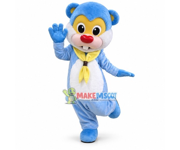 Happy Dancing The Blue Squirrel Mascot Costume